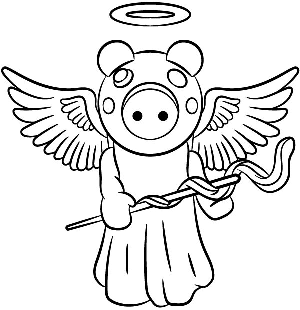 Piggy Angel Coloring Sheet Roblox