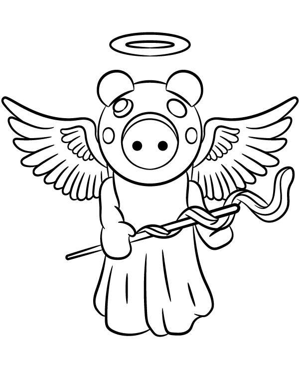 Piggy Angel Coloring Sheet Roblox