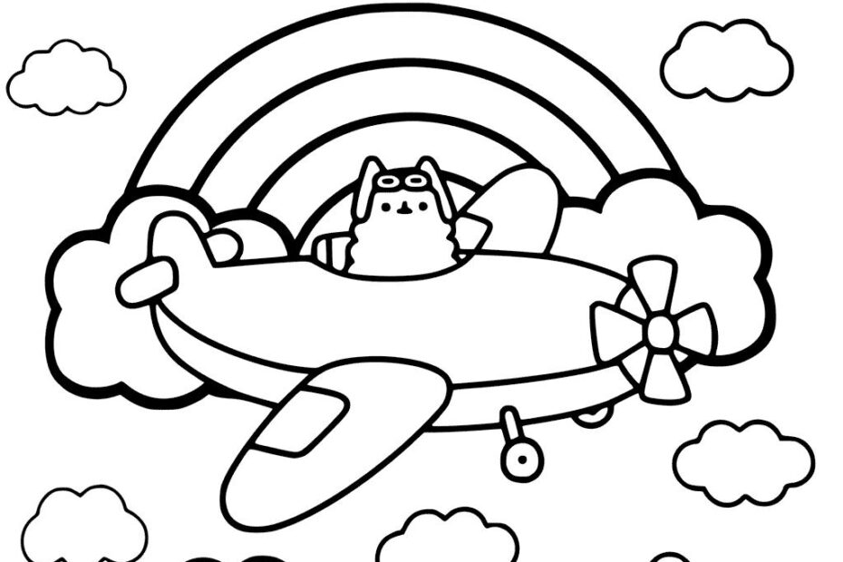 Pilot Pusheen Cat Coloring Pages Free Printable Coloring Pages