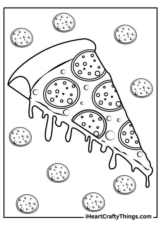 Pizza Coloring Page Printable Pizza Coloring Page Food Coloring Porn 