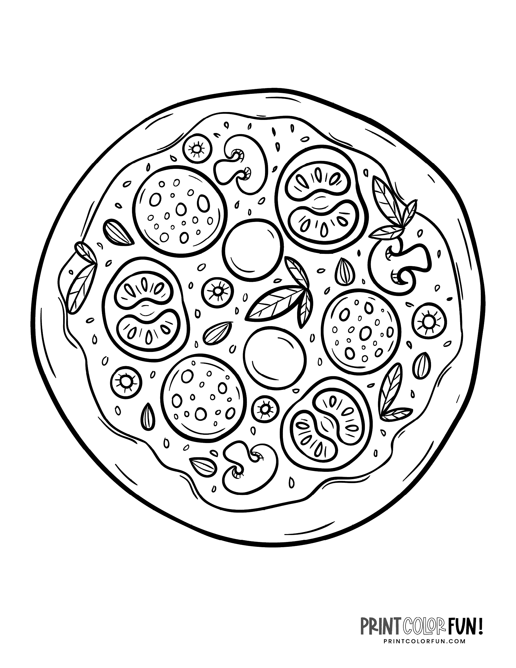 free printable pizza coloring page