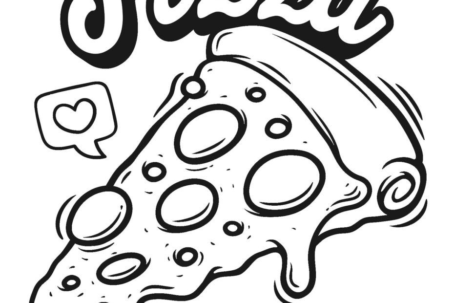 Pizza Coloring Pages Slices Whole Pizza Pies Print Color Fun