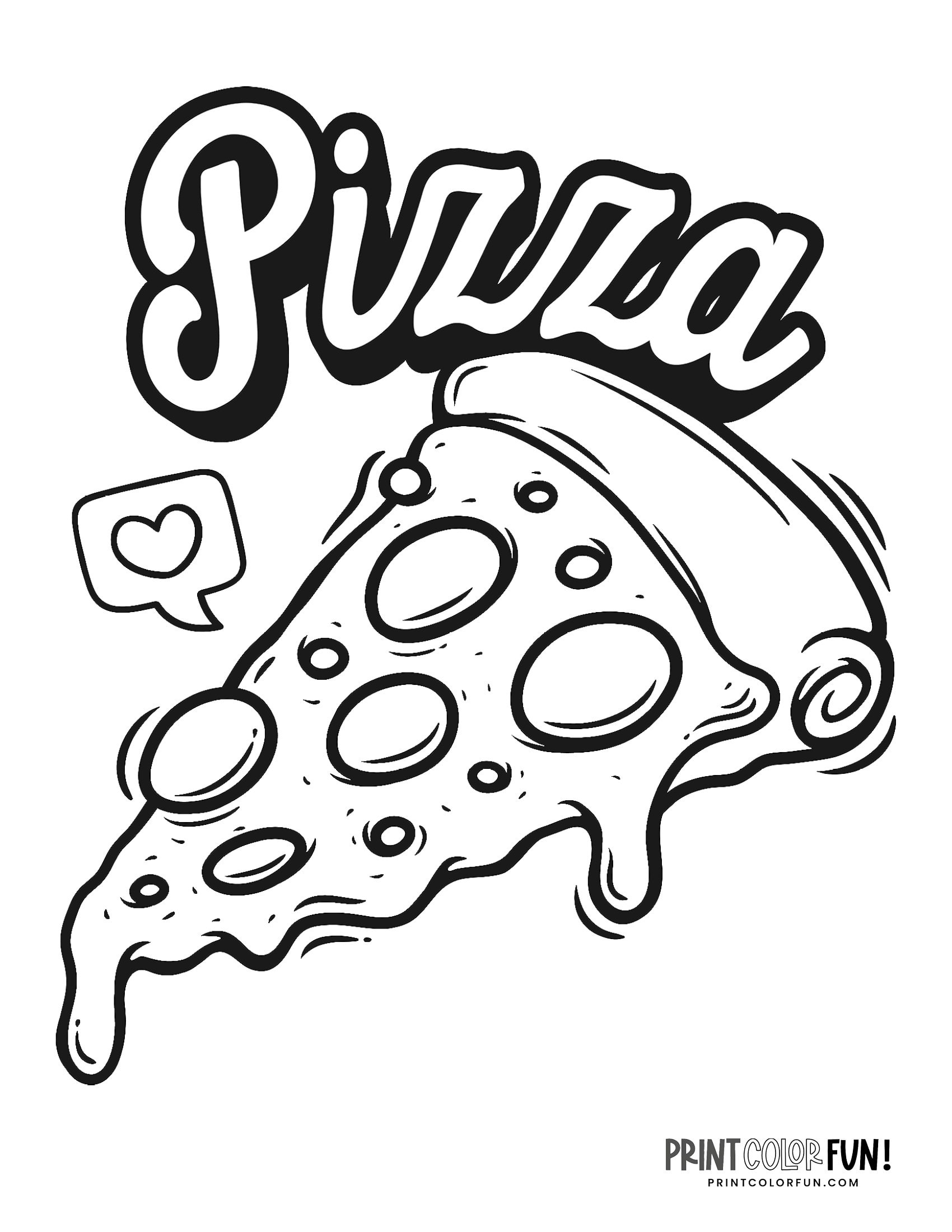 Pizza Coloring Pages Slices Whole Pizza Pies Print Color Fun Pizza Coloring Pages Slices Whole Pizza Pies Print Color Fun