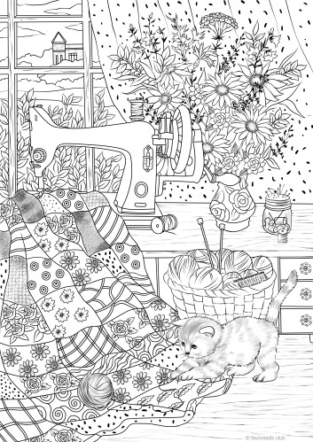 Playful Kitty Favoreads Coloring Club Playful Kitty Favoreads Coloring Club