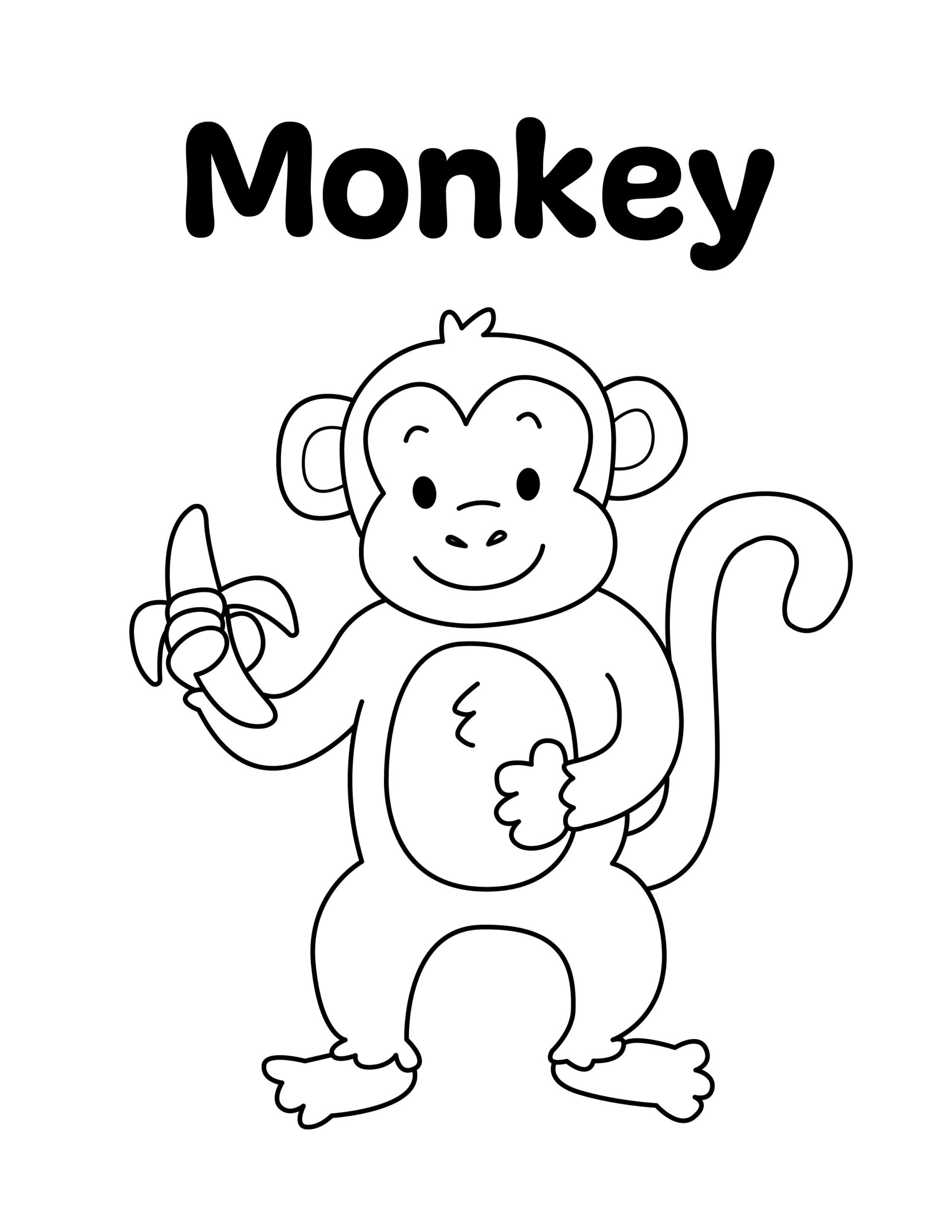 Playful Monkey Coloring Page
