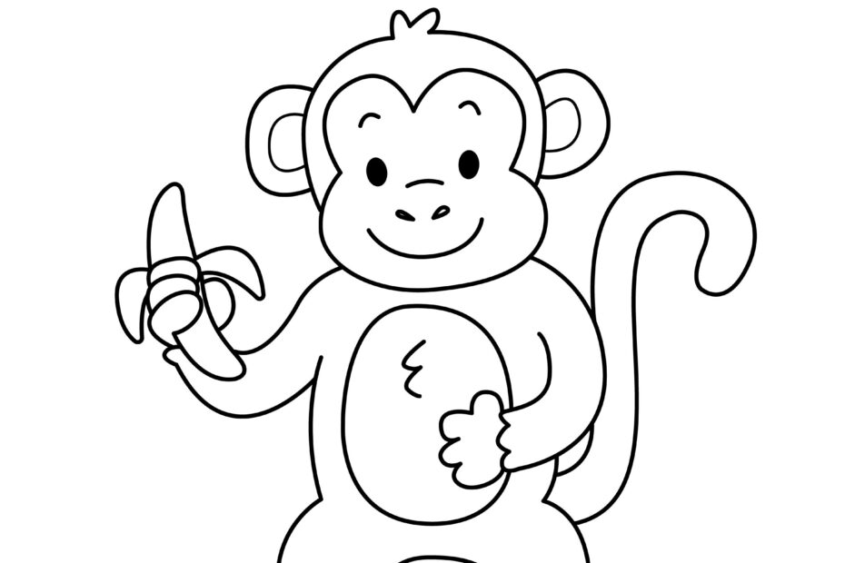 Playful Monkey Coloring Page
