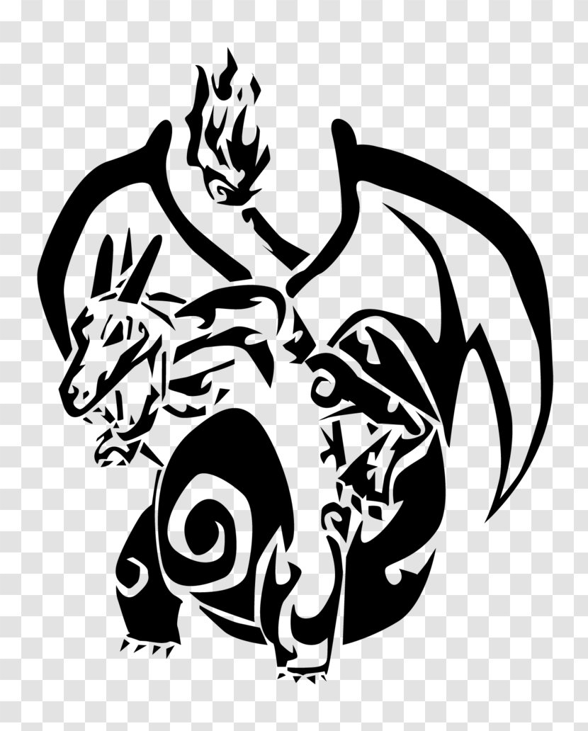 Pokemon Black White Charizard Charmander Clip Art Monochrome 
