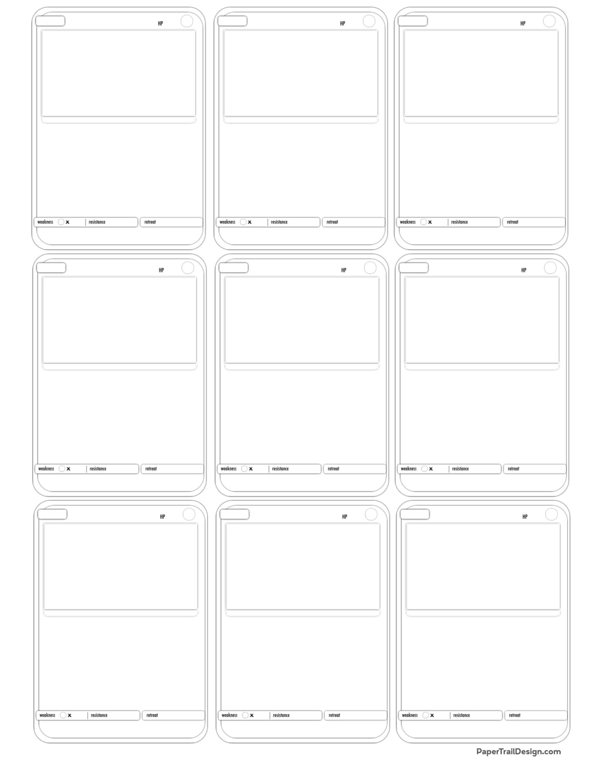 Pokemon Card Template Printable Pokemon Card Template Printable