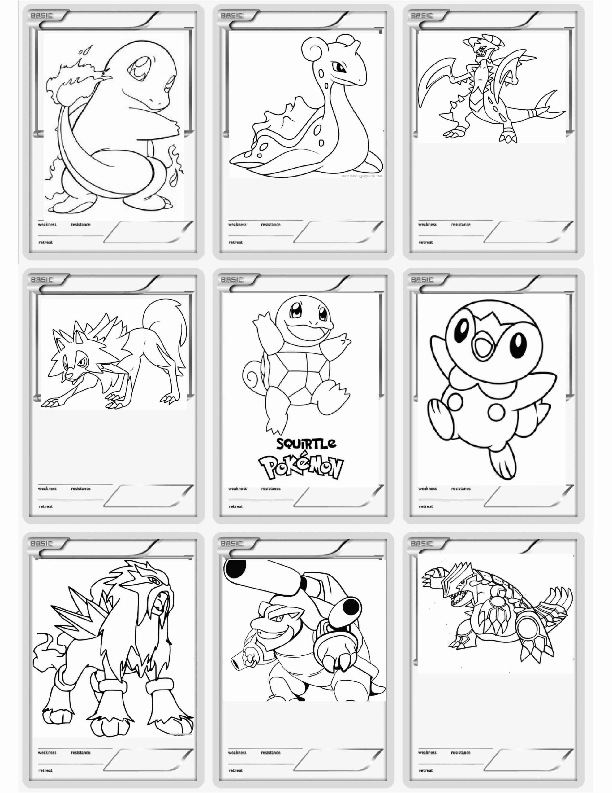 Pokemon Cards Coloring Pages Free