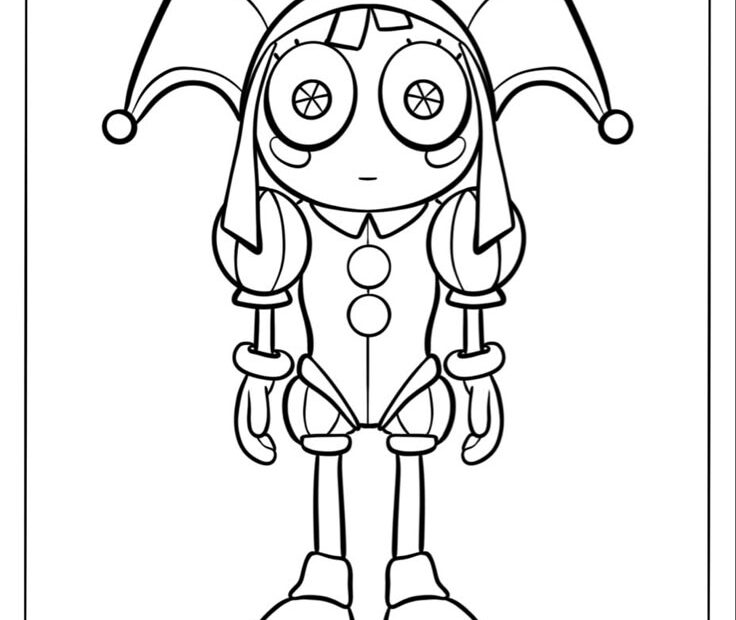 Pomni Free Coloring Page Detailed Coloring Pages Free Coloring Pages