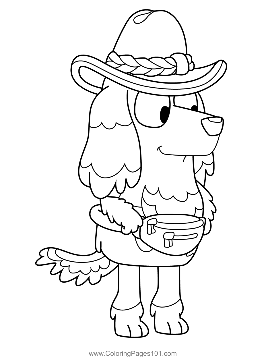 Pony Lady Bluey Coloring Page For Kids Free Bluey Printable Coloring 