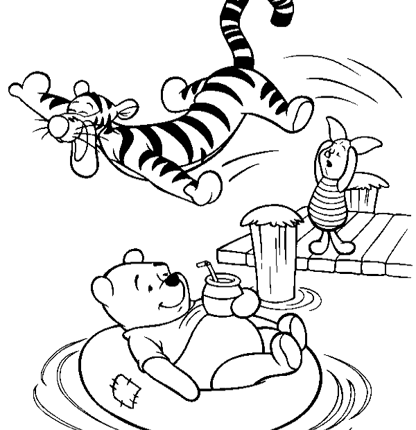 Pooh Tigger Piglet Coloring Page