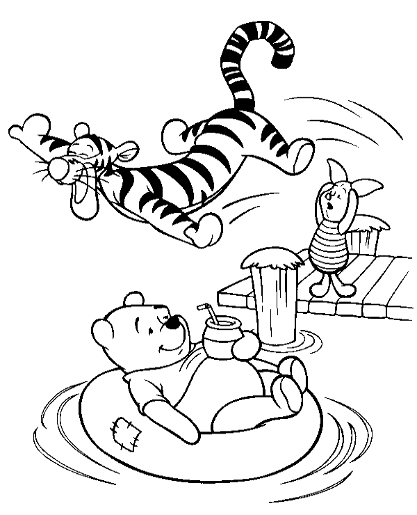 Pooh Tigger Piglet Coloring Page