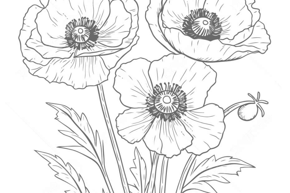 Poppy Flower Colouring Pages Free Infoupdate
