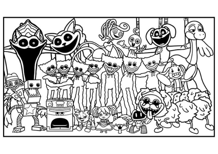 Poppy Playtime 3 Coloring Pages 2 ZIP 4 PNG And 4 PDF A4 Size For