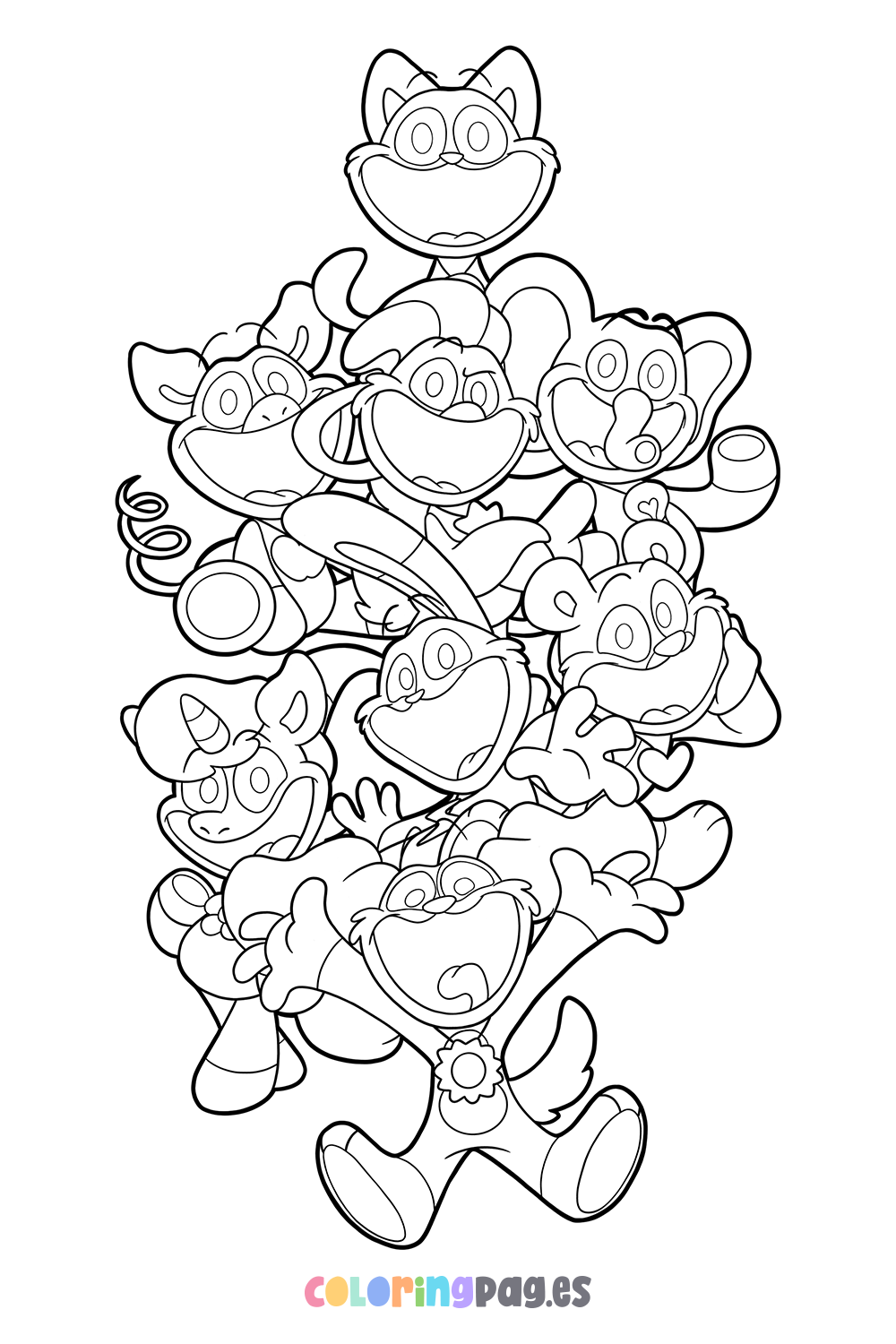 Poppy Playtime Smiling Critters Coloring Page Coloring Pages Fnaf 