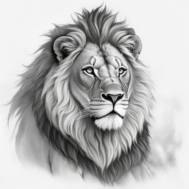 Premium AI Image Sketch Of Lion Premium AI Image Sketch Of Lion
