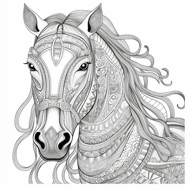 Premium Photo Coloring Pages For Adults Horse Coloring Pages For 