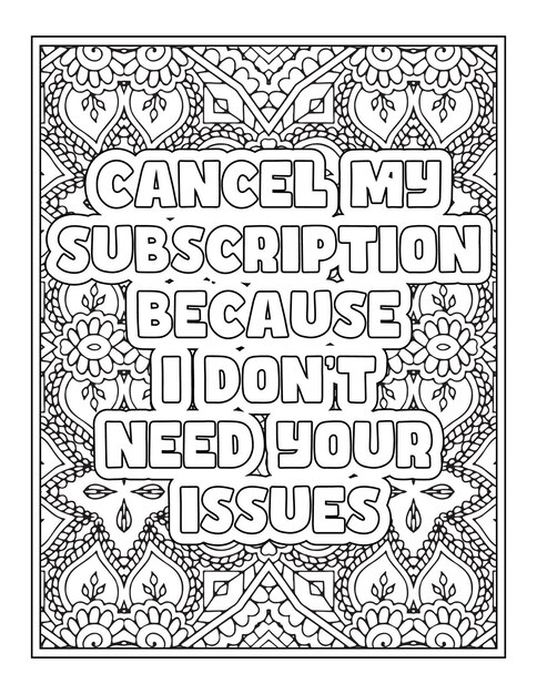 Premium Vector Sarcastic Quotes Coloring Pages