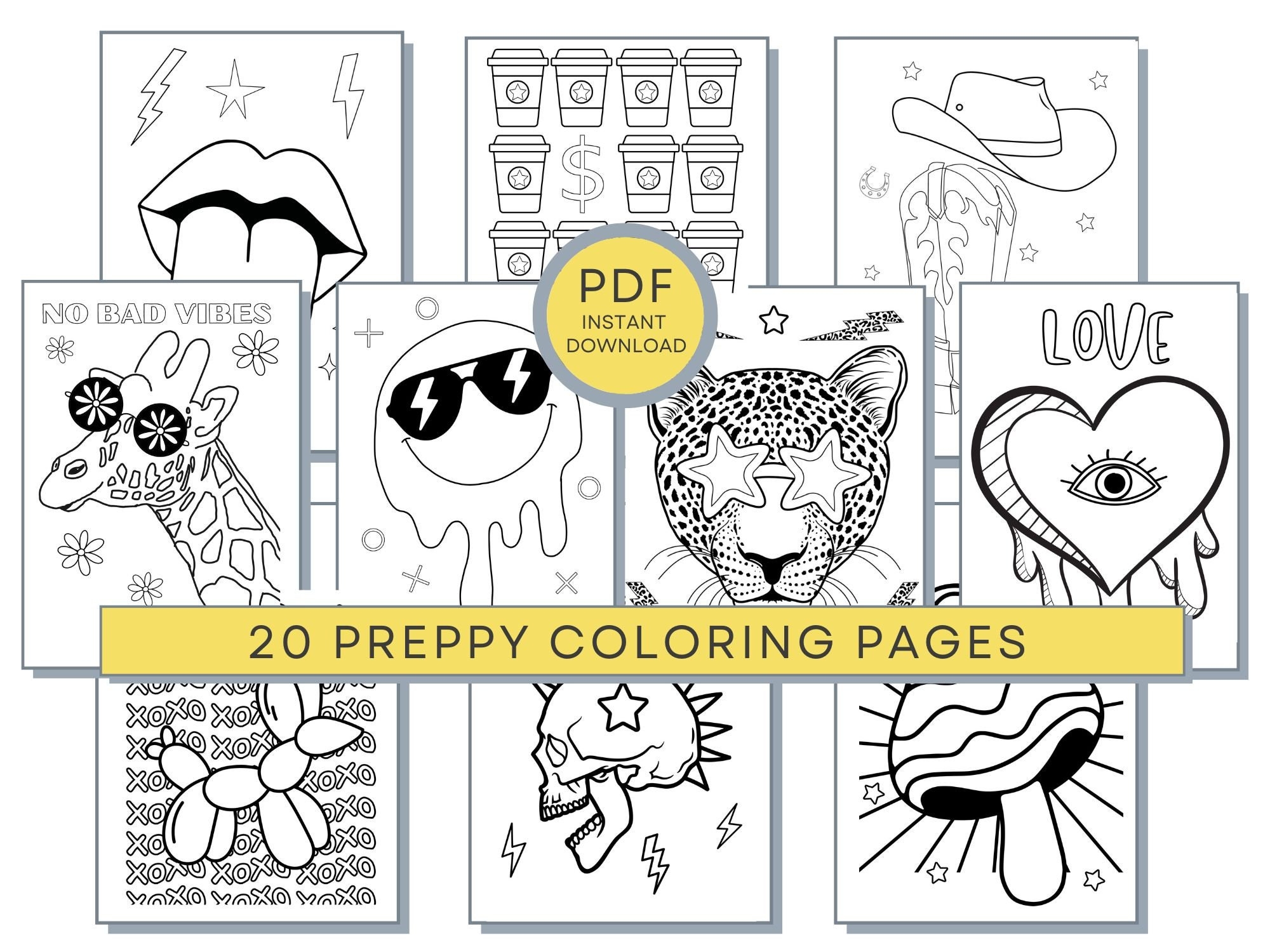 preppy aesthetic coloring page preppy aesthetic coloring page