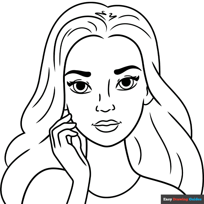 Pretty Girl Coloring Page Easy Drawing Guides Pretty Girl Coloring Page Easy Drawing Guides