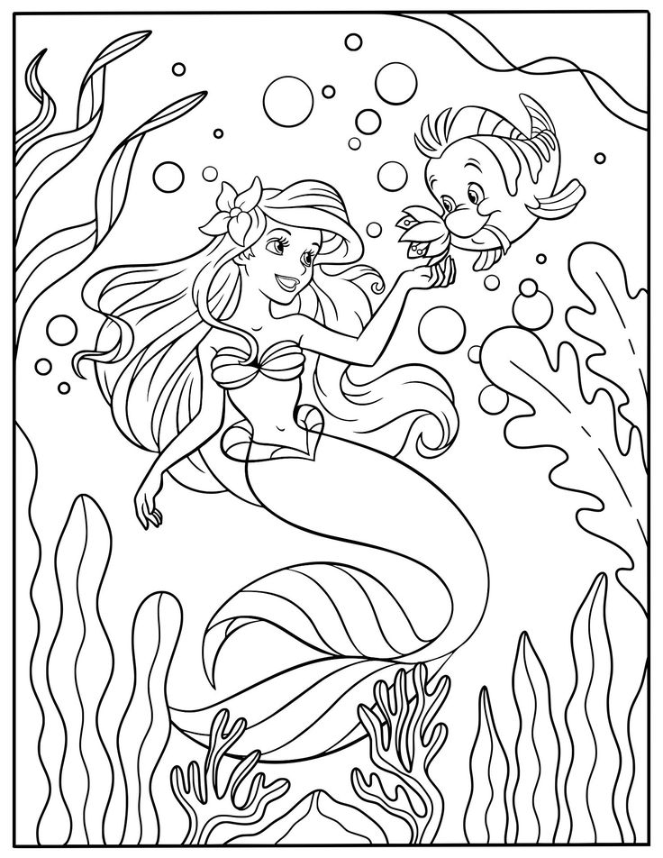 free ariel printable coloring pages