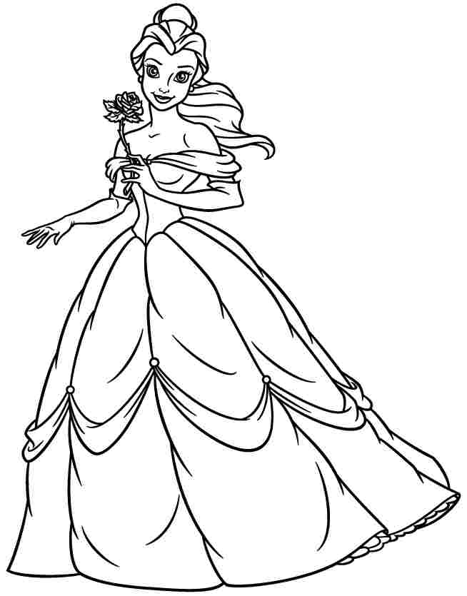 Princess Belle Coloring Pages Coloring Home
