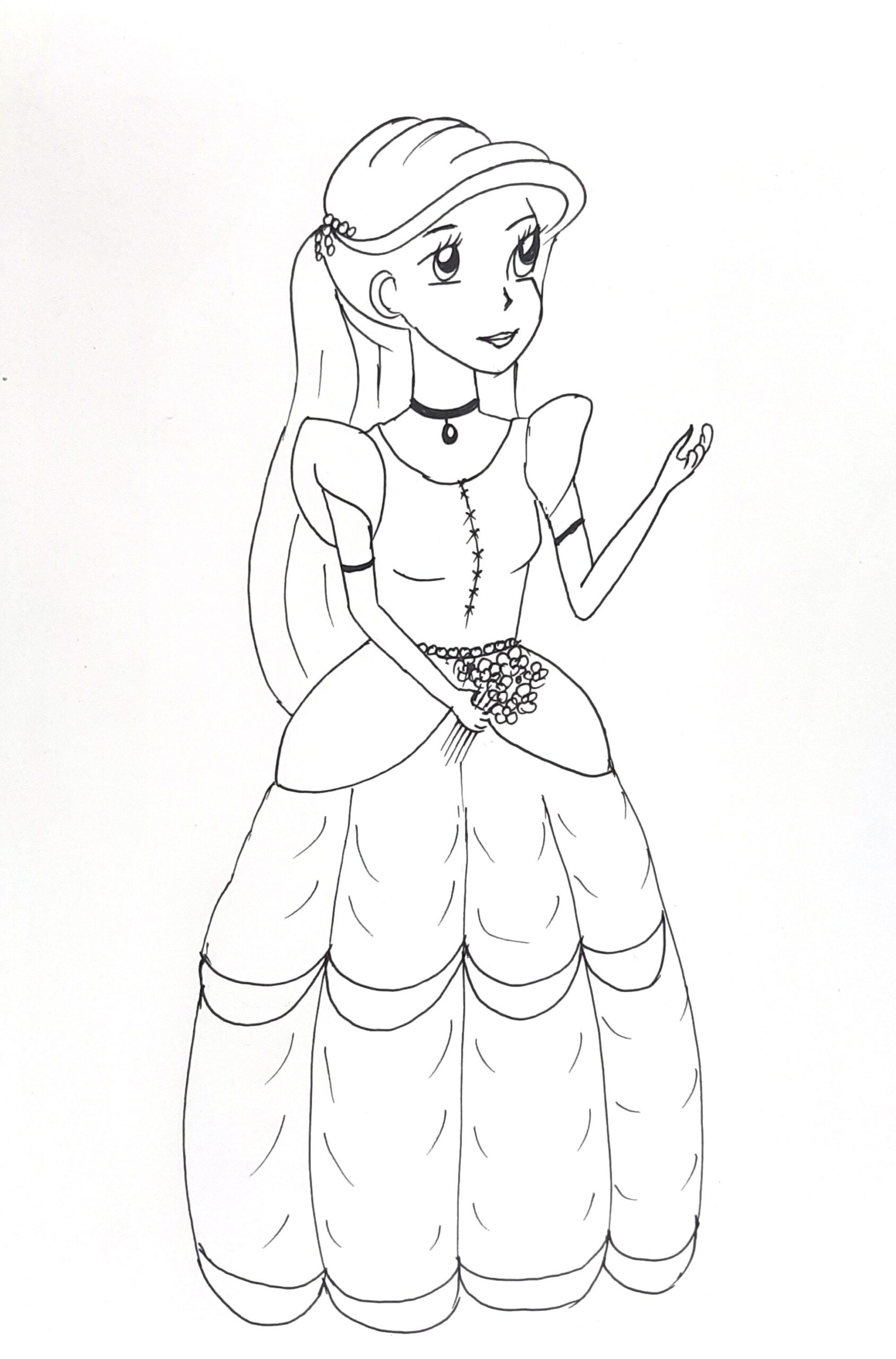 princess drawing without colour princess drawing without colour