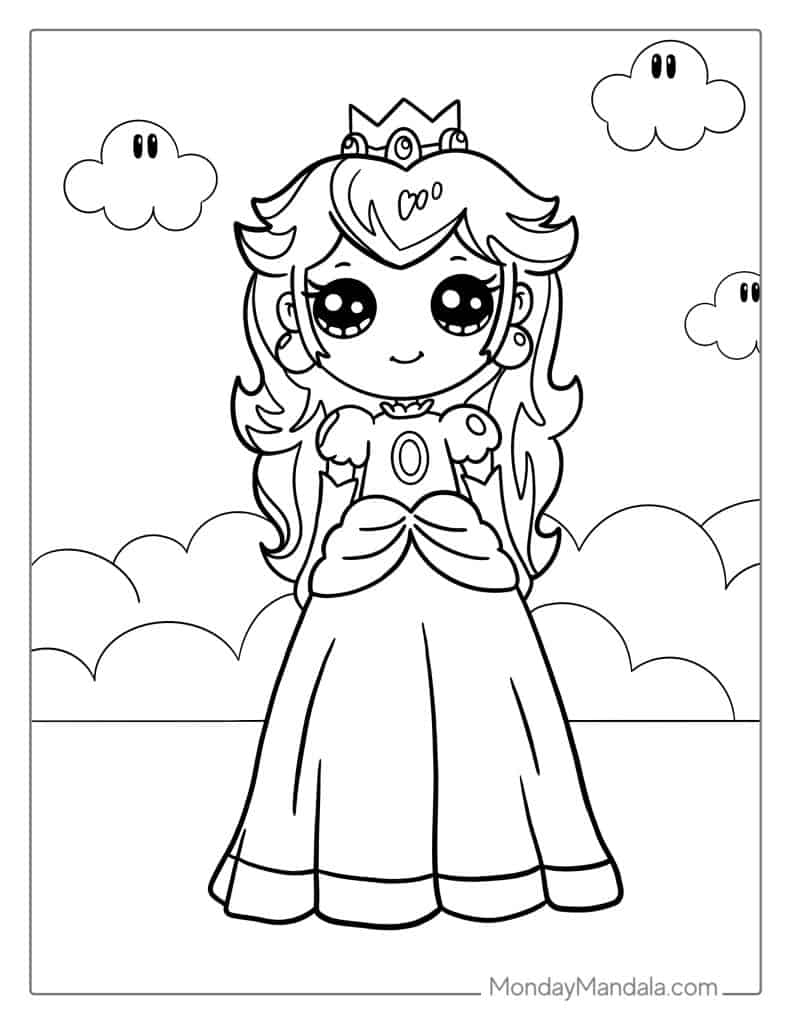 free Princess Peach coloring sheet free Princess Peach coloring sheet