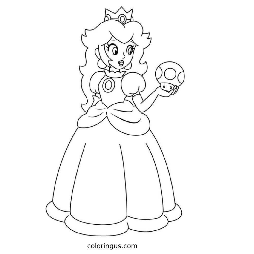Princess Peach Printable Coloring Page Princess Peach Printable Coloring Page
