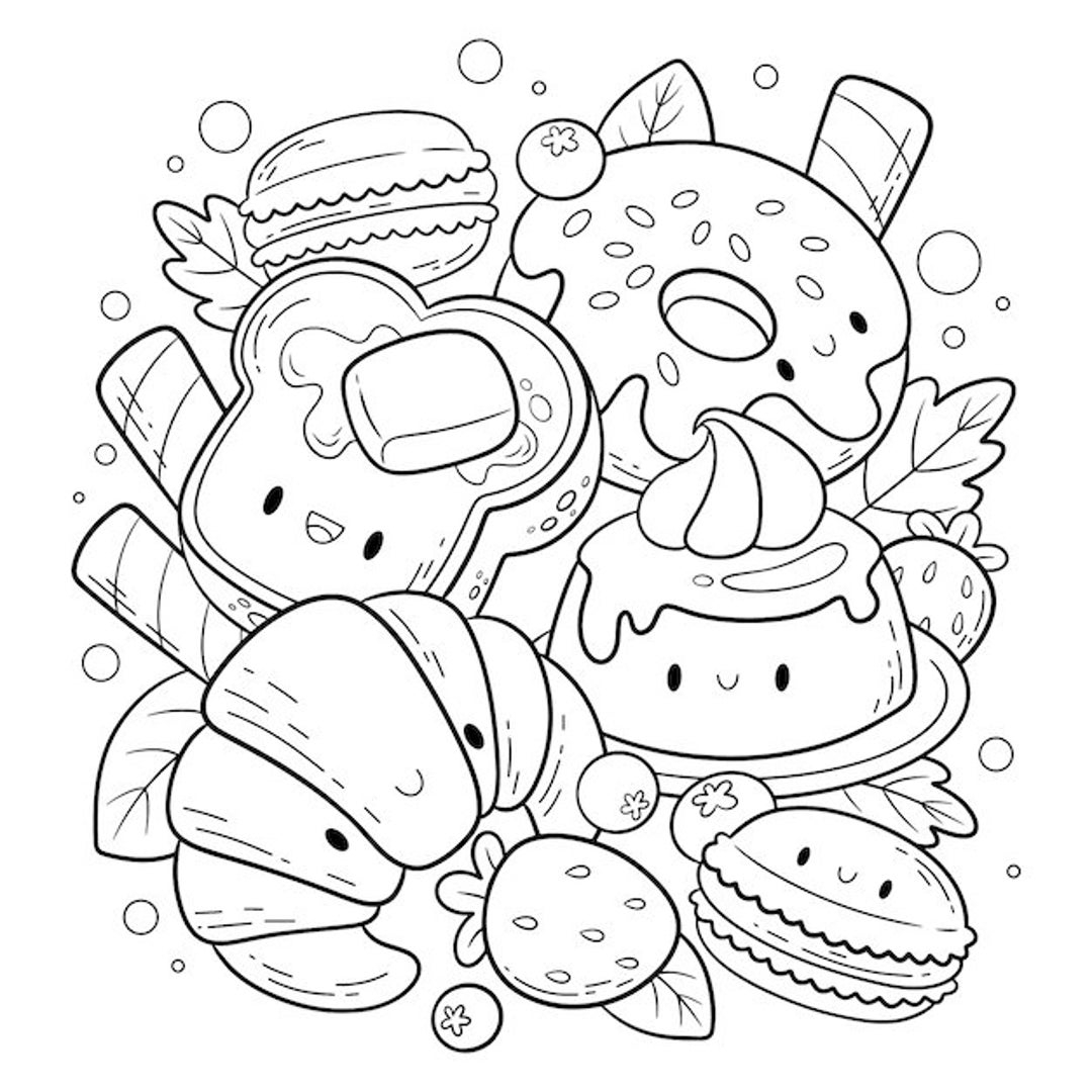Printable Adorable Cute Food Coloring Pages Free Printable Coloring 