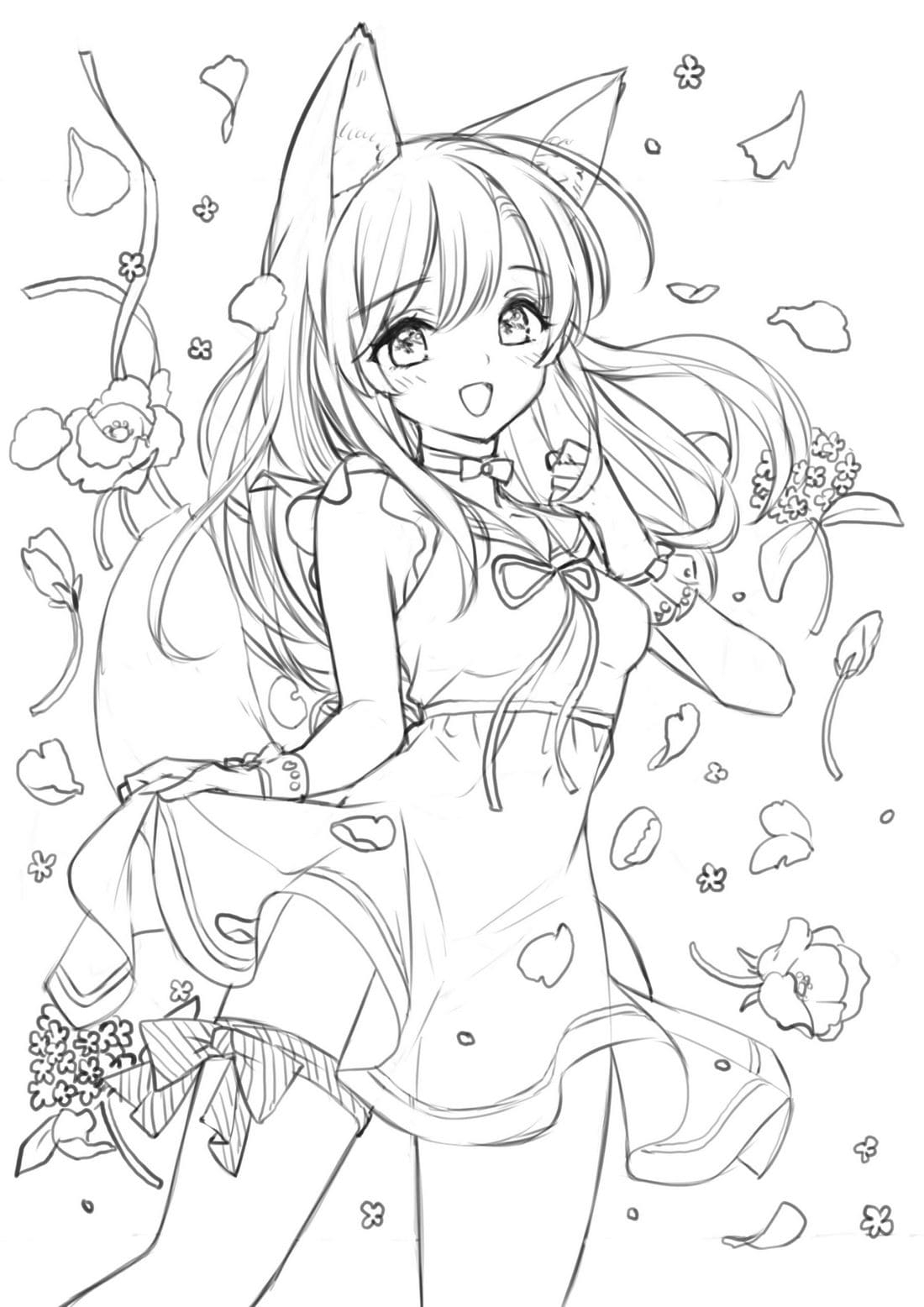 printable coloring sheets anime