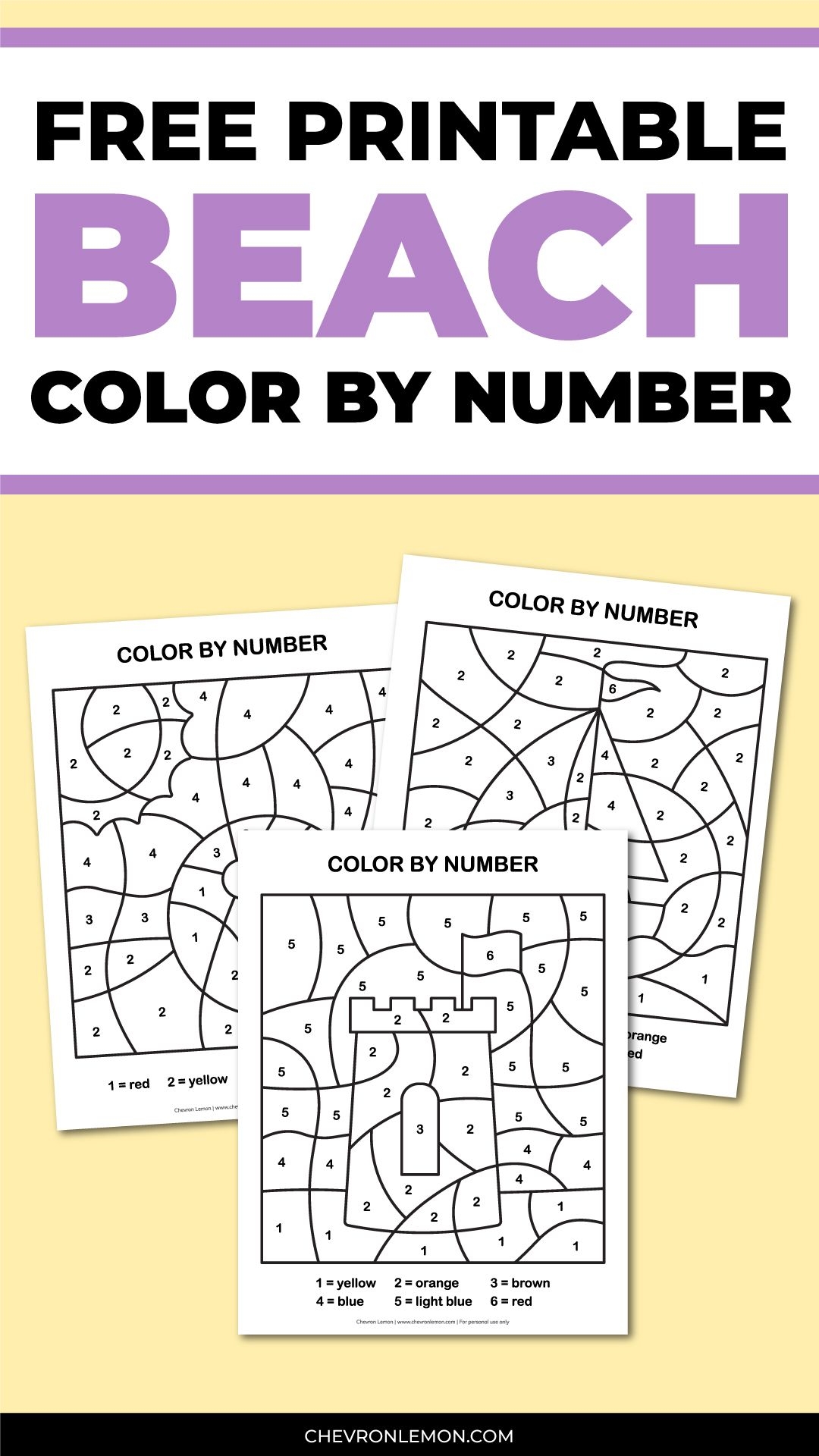 Printable Beach Color By Number Artofit Printable Beach Color By Number Artofit