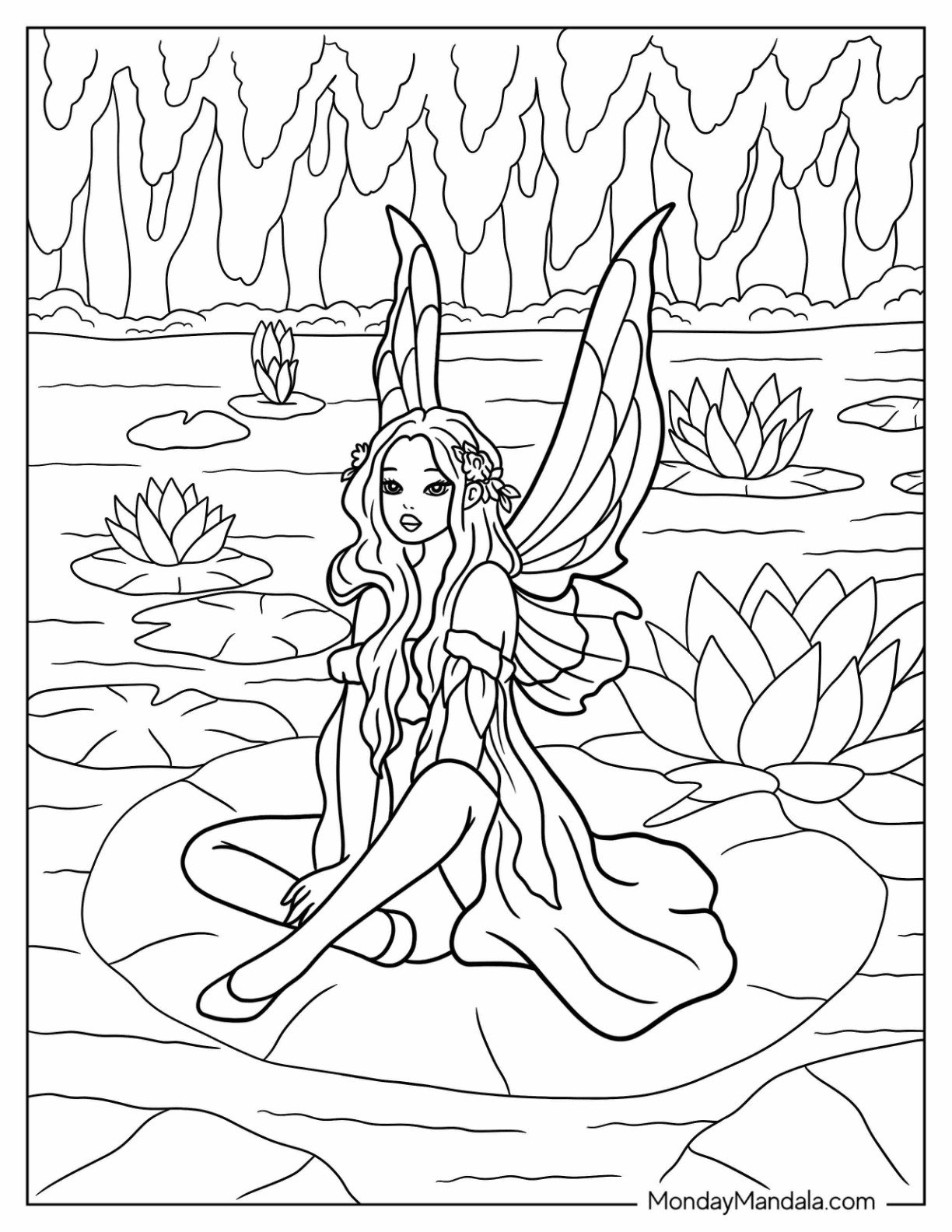 Printable Beautiful Fairy Coloring Pages Fairies For Printable Beautiful Fairy Coloring Pages Fairies For