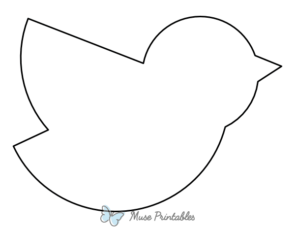 Printable Blank Simple Bird Coloring Page