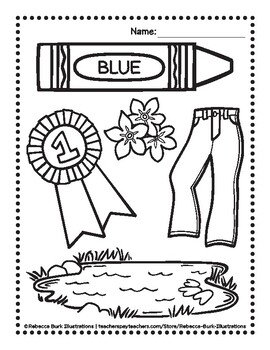 color blue printable coloring sheet