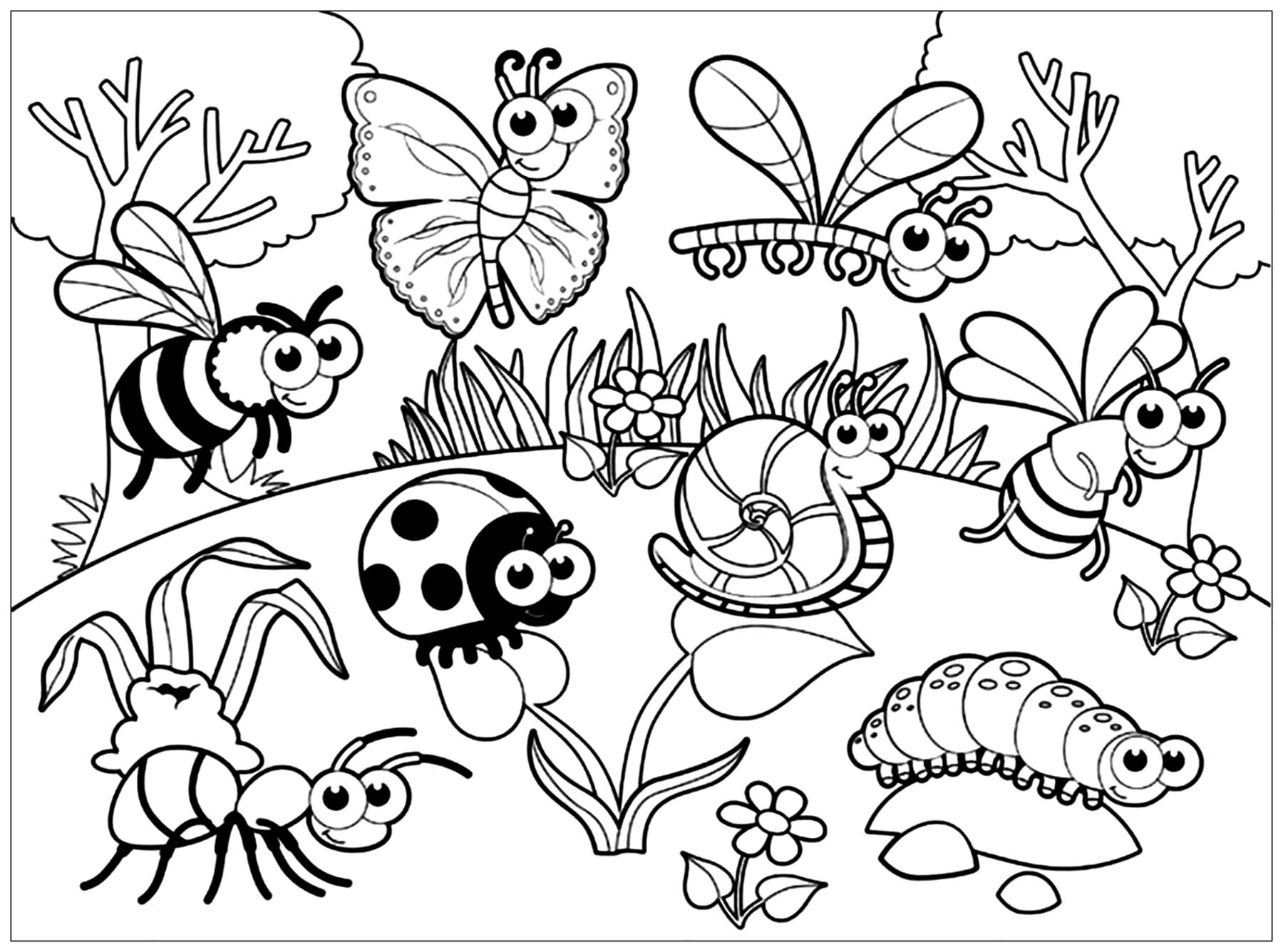 Printable Bug Coloring Pages