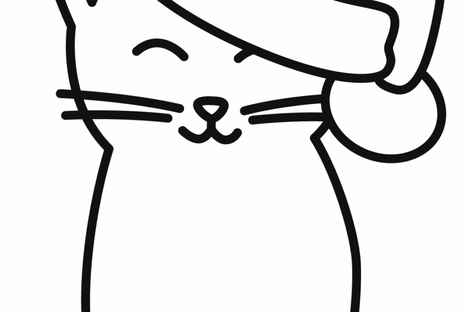 Printable Christmas Cat Coloring Pages TmTros