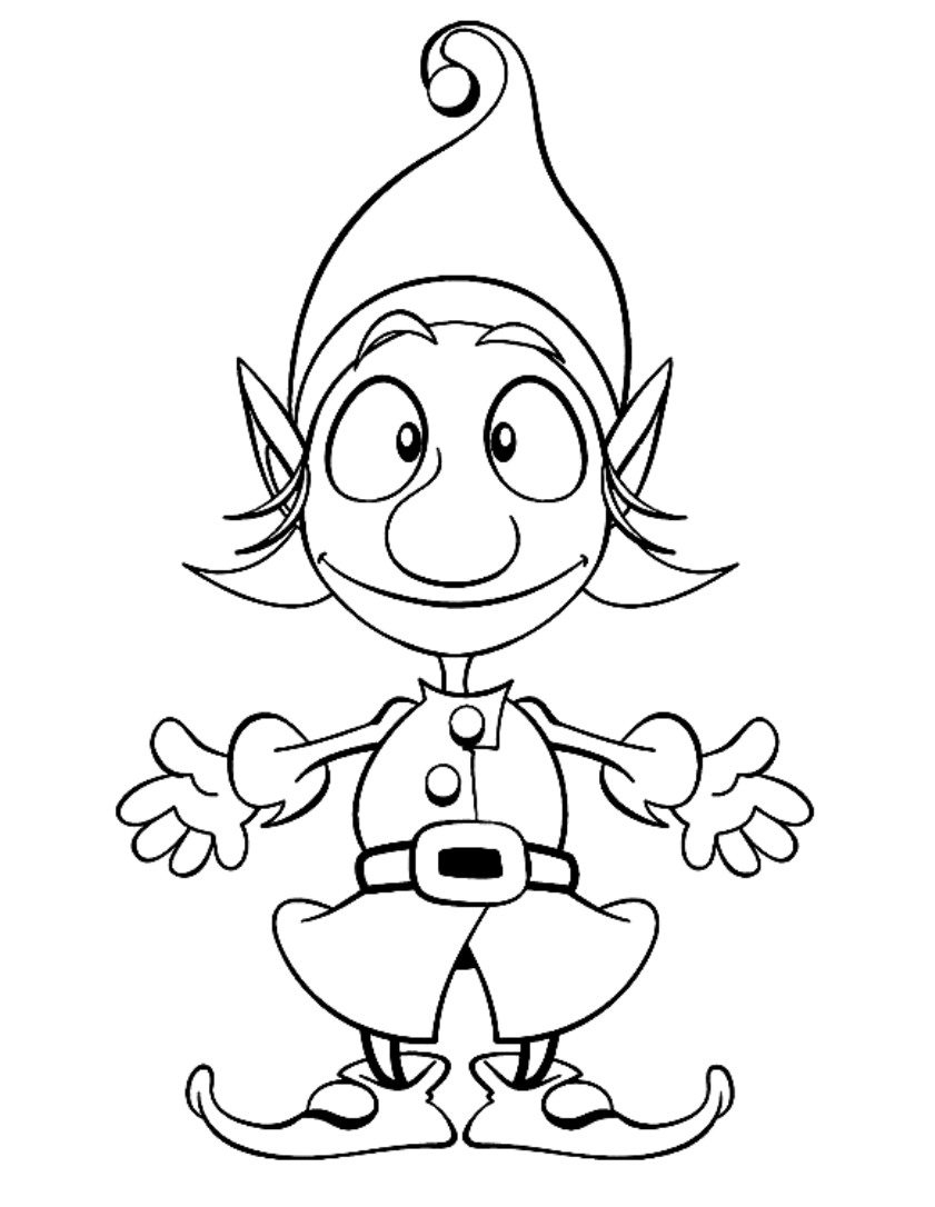 elf coloring pages printable elf coloring pages printable