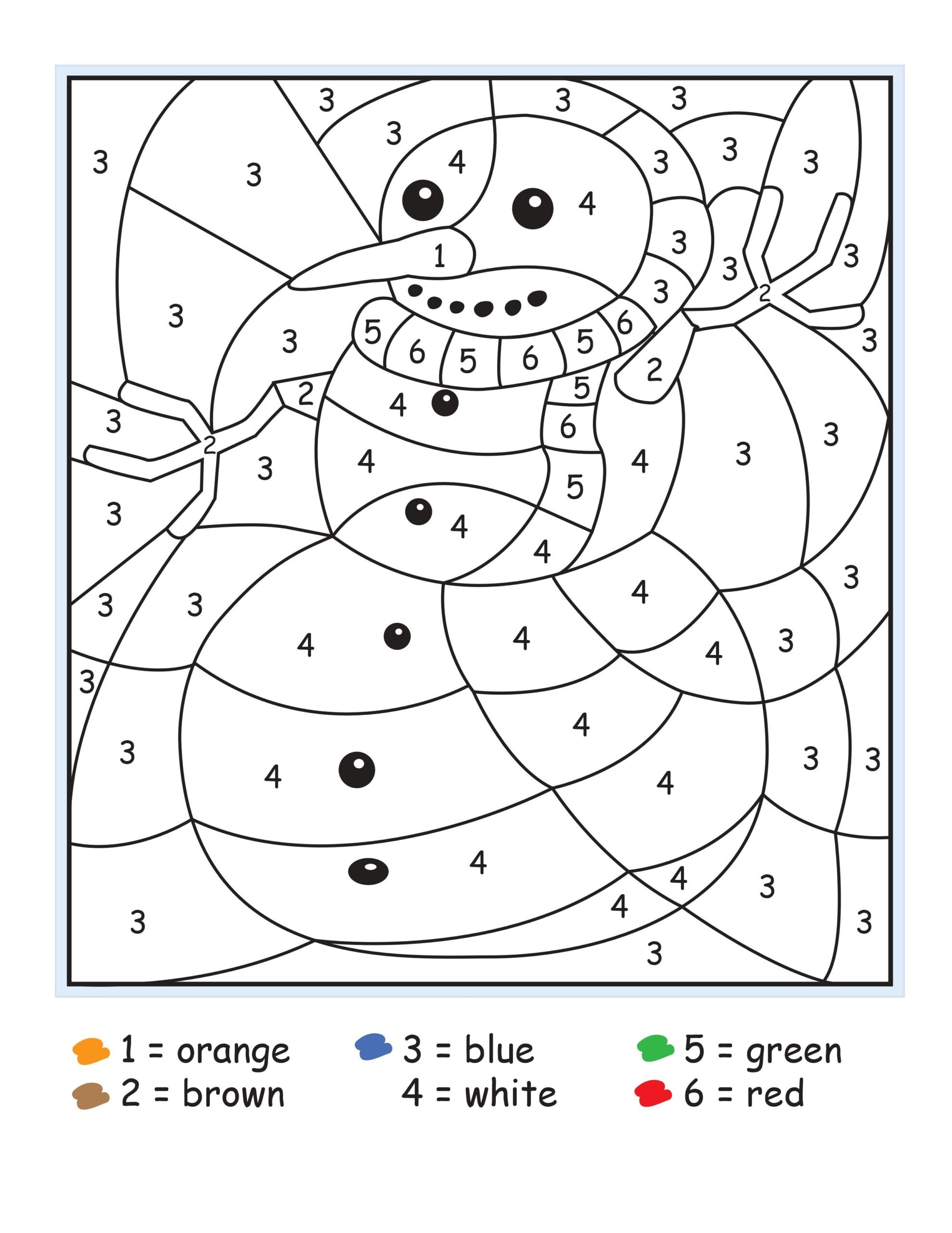 Printable Color By Number For Kindergarten