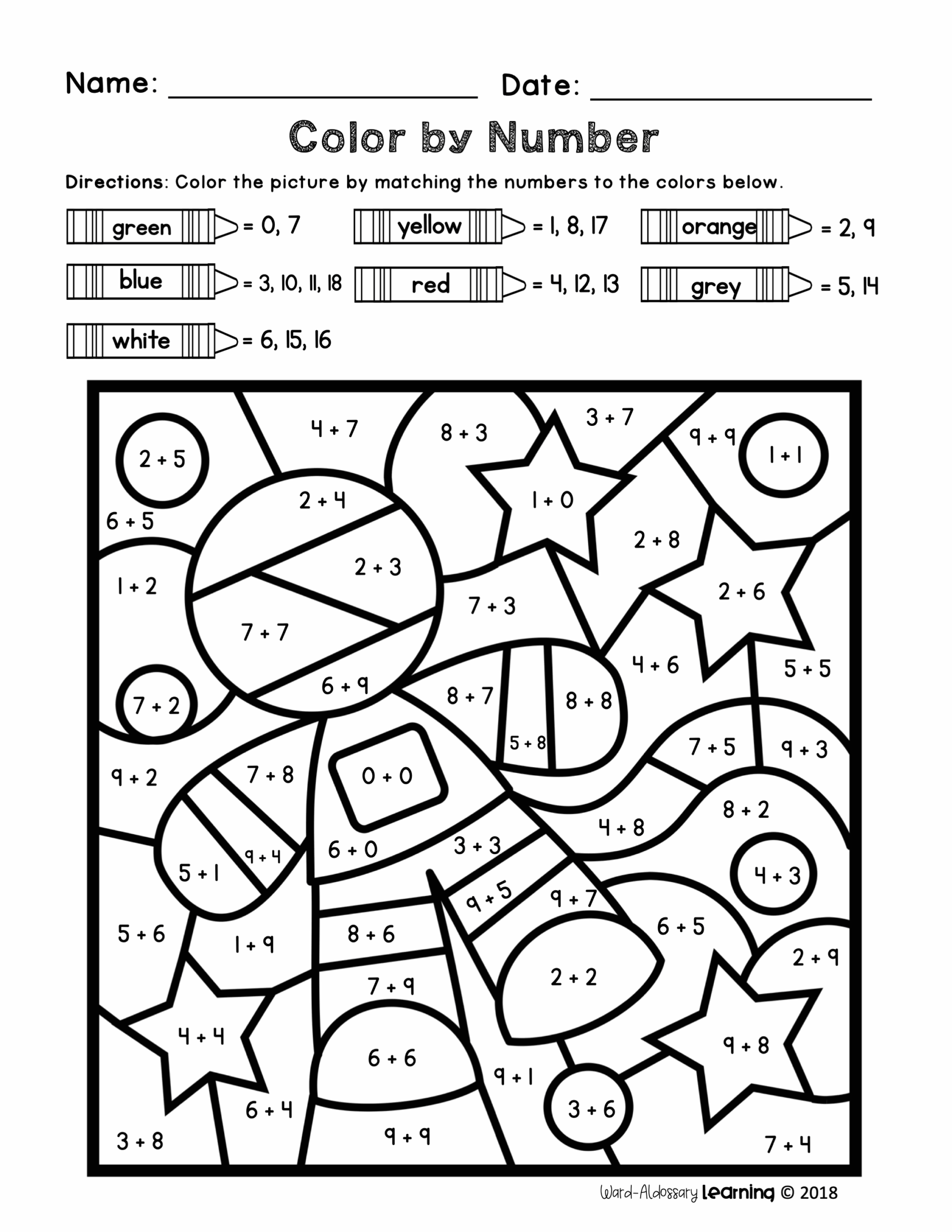 Printable Color By Number Math Printable Color By Number Math