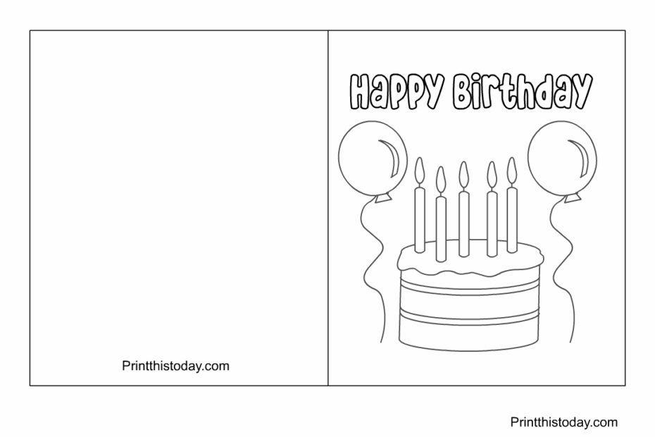 Printable Coloring Birthday Cards Free