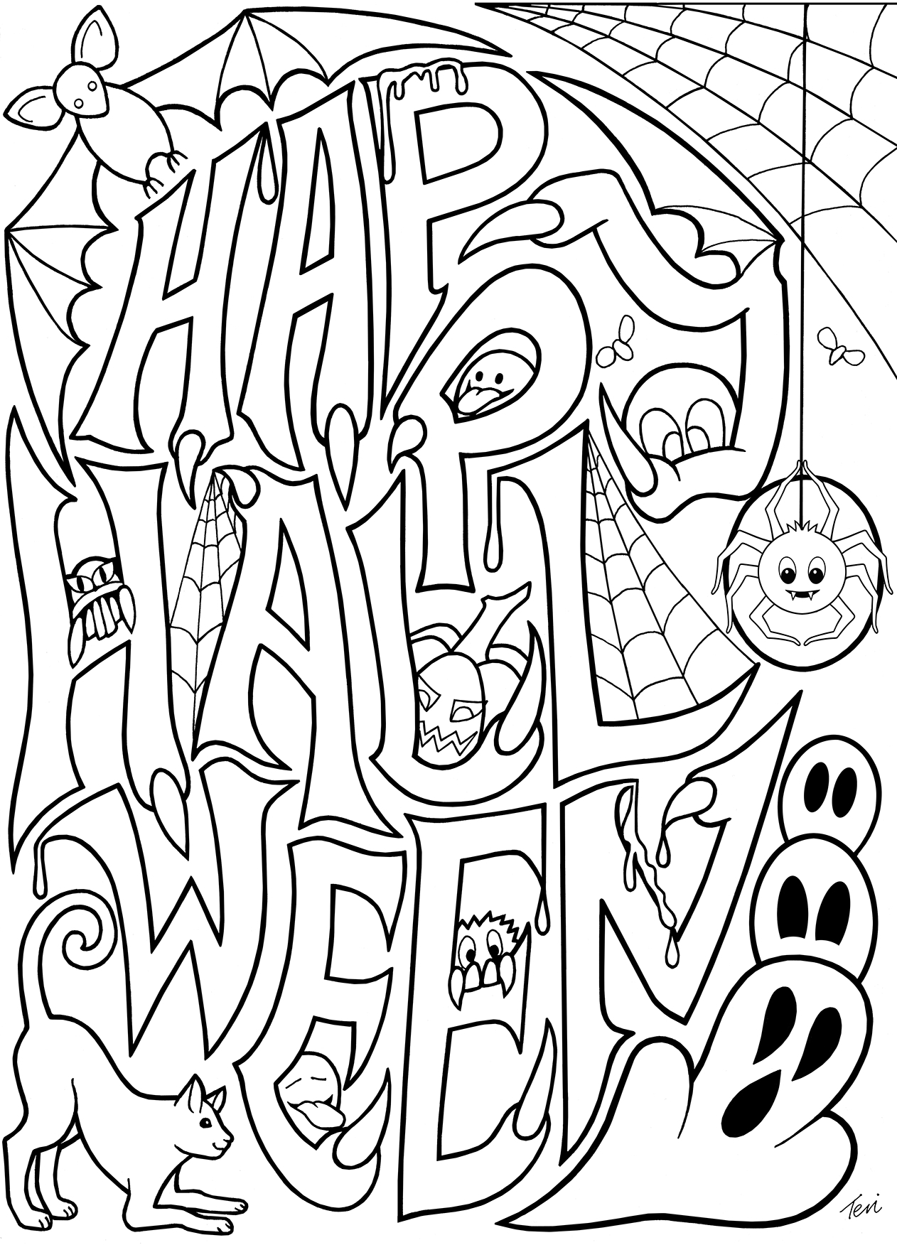 Printable Coloring Halloween Pages Printable Coloring Halloween Pages