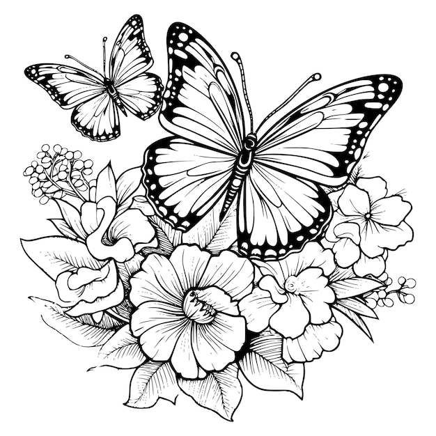 Printable Coloring Pages Flowers And Erflies Infoupdate