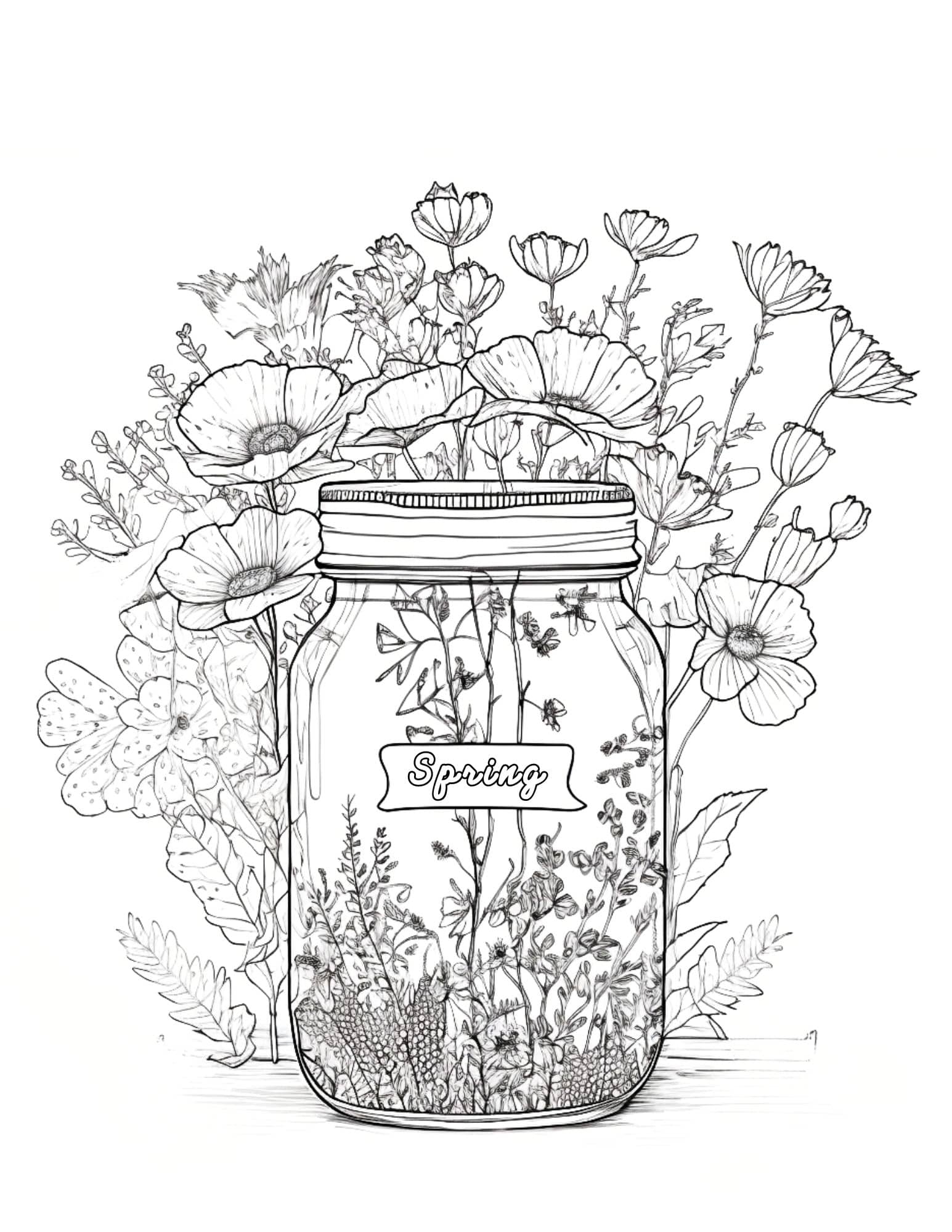 flower coloring page free printable