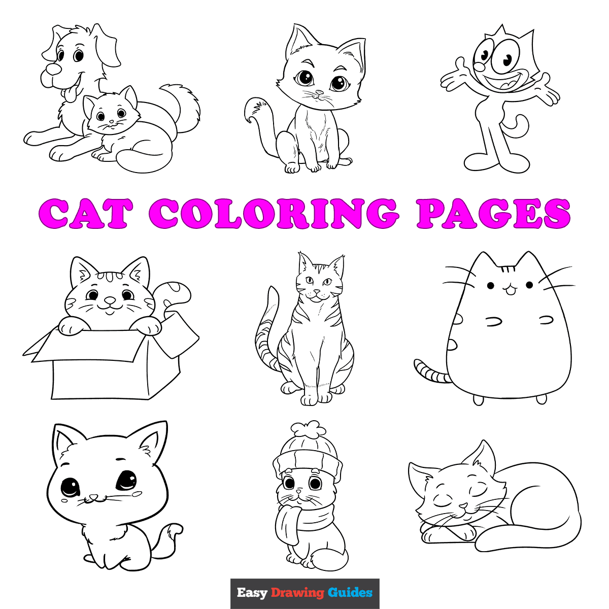printable coloring pages cat poses