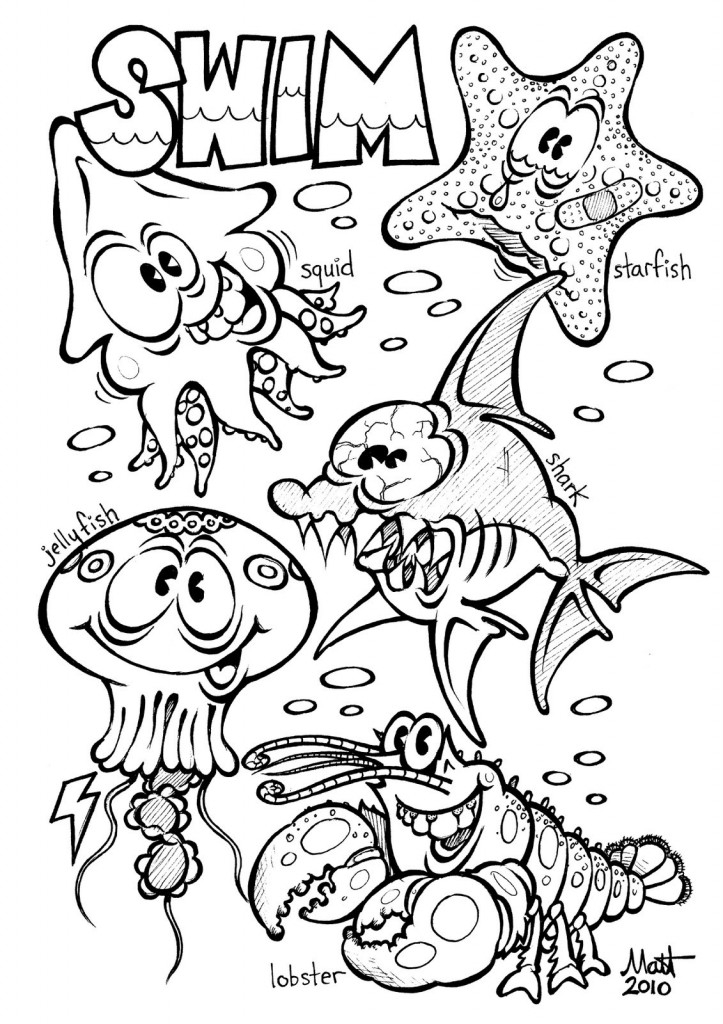 Printable Coloring Pages Ocean Animals