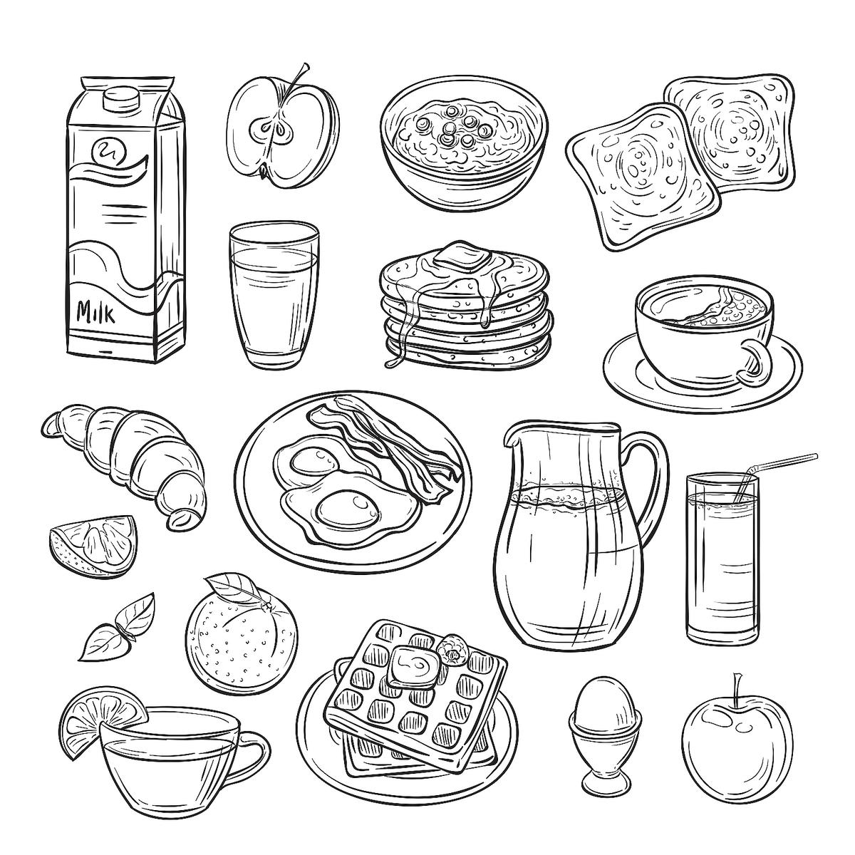 Printable Coloring Pages Of Food