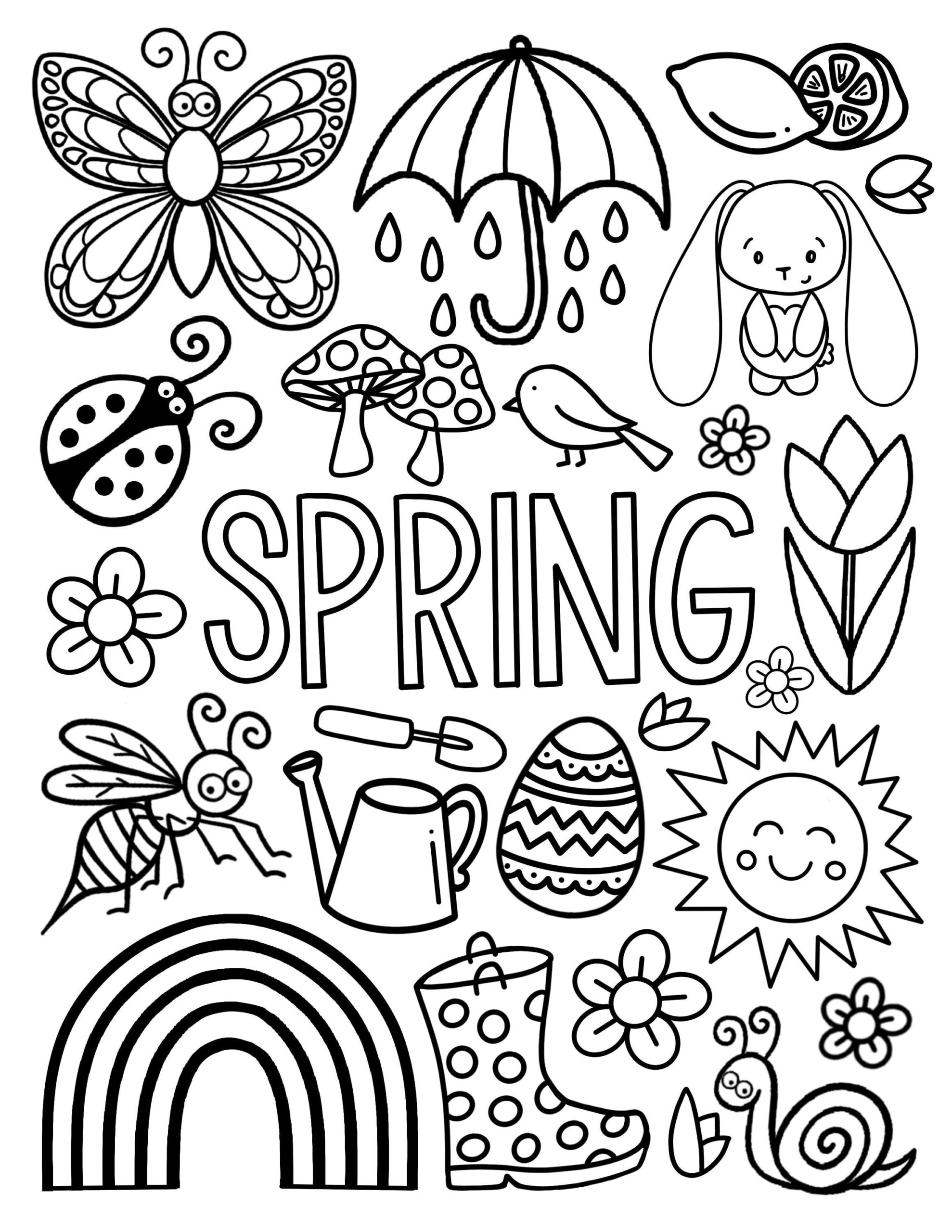 Printable Coloring Pages Spring Printable Coloring Pages Spring