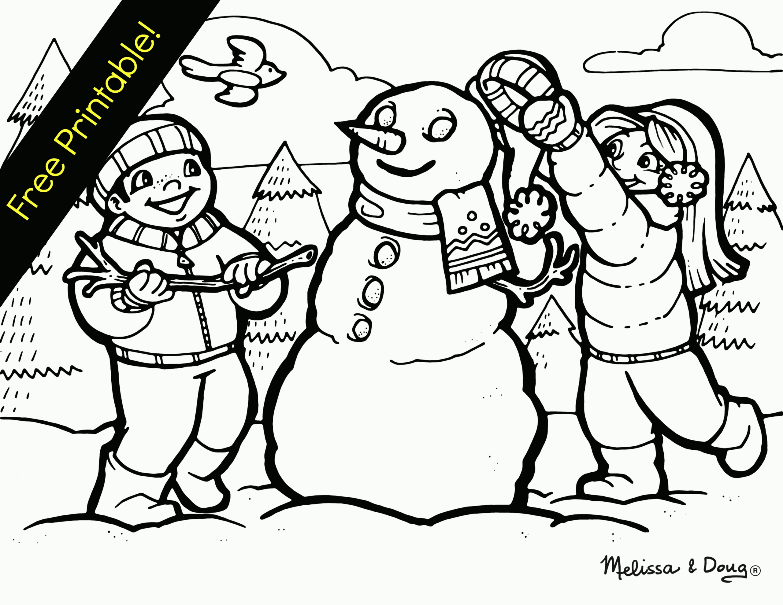 winter colouring pages printable